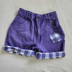 Vintage Purple & Gingham Jean Shorts kids 7